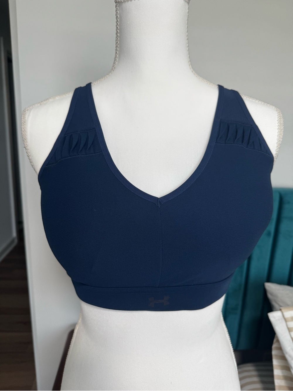Under Armour Women's Navy Sports Bra with V-Neck